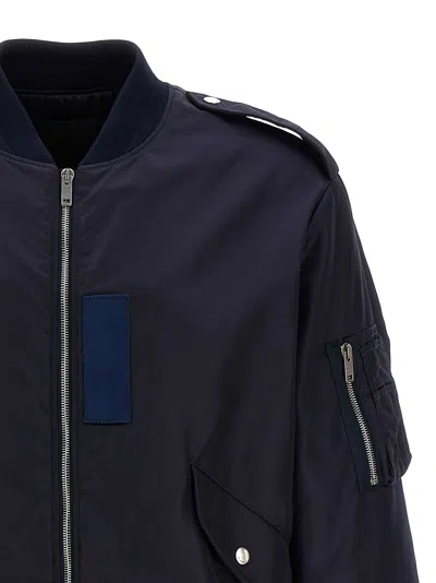 Givenchy Bomber Jacket With Epaulettes And Pockets In Blue
