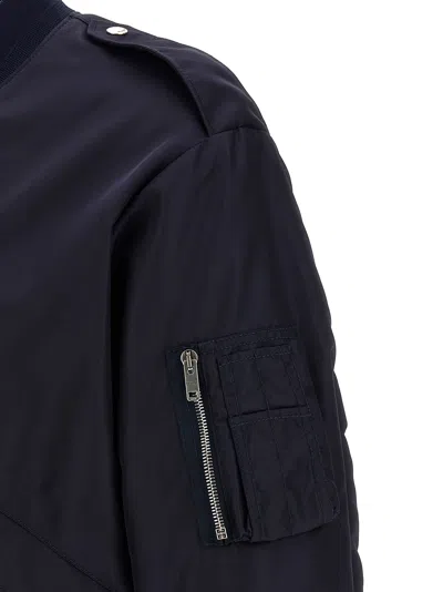 Givenchy Bomber Jacket With Epaulettes And Pockets In Blue