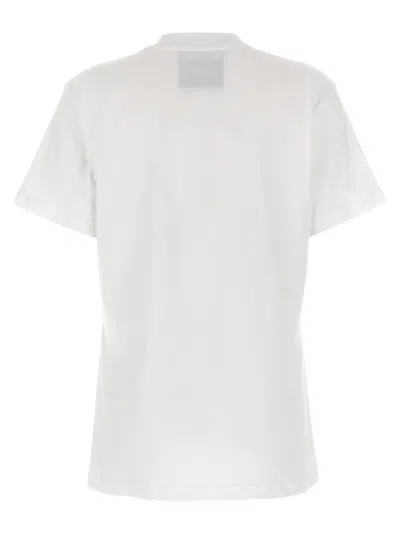 Moschino Short Sleeve Crew Neck Graphic Print Top In White