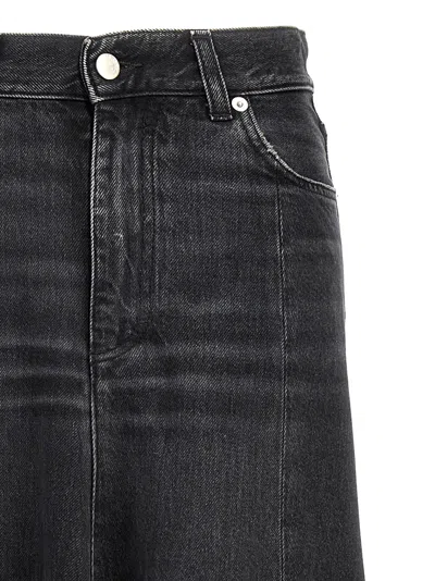 Haikure Black Denim Serenity Long Skirt In Black