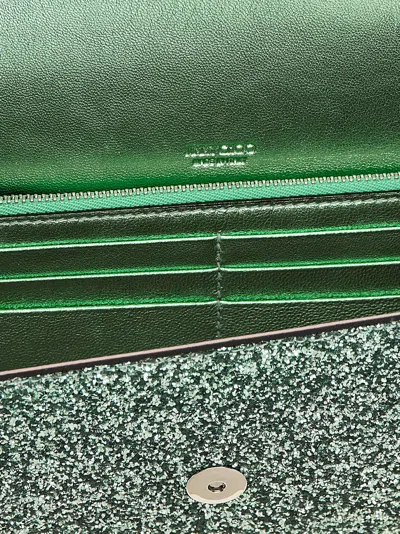 Jimmy Choo Clutch Emmie Mit Glitter In Green