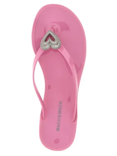 Mach&mach Mach & Mach Women Flip-flop Sandals With Double Heart In Pink