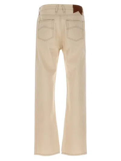 Rhude Retro Denim Trousers With Belt Loop Details In Beige