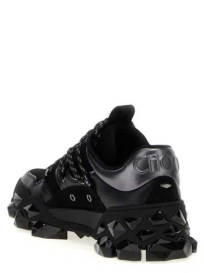 Jimmy Choo Diamond X Ii F Leather Sneakers In Black