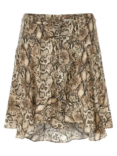 Isabel Marant Ozany Snake-print Silk-blend Miniskirt In Multicolor