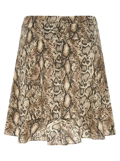 Isabel Marant Ozany Snake-print Silk-blend Miniskirt In Multicolor