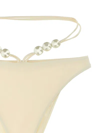 Magda Butrym Pearl-detailing Bikini Bottoms In Nude