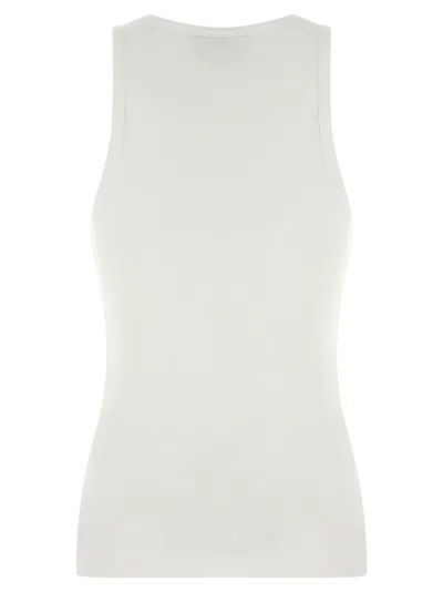 Ganni Soft Cotton Rib Tank Top In White