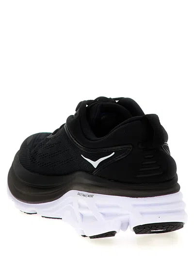 Hoka Black Logo Sneakers In White/black