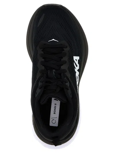 Hoka Black Logo Sneakers In White/black