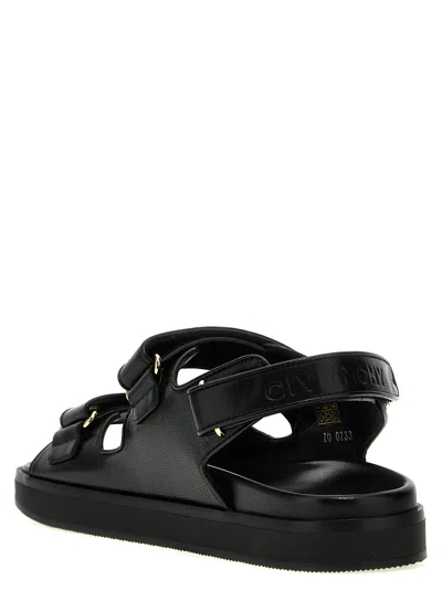 Givenchy Women Leather Sandals With 4g Metal Details In Black