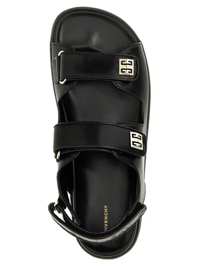 Givenchy Women Leather Sandals With 4g Metal Details In Black