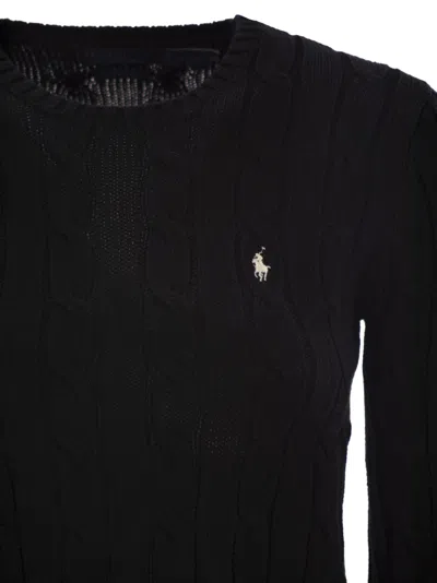 Polo Ralph Lauren Slim Fit Cable Knit In Black