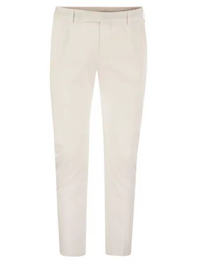 Pt Torino Dieci Stretch Cotton Trousers In White