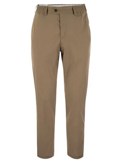 Pt Torino Master-fit Cotton-blend Trousers In Brown