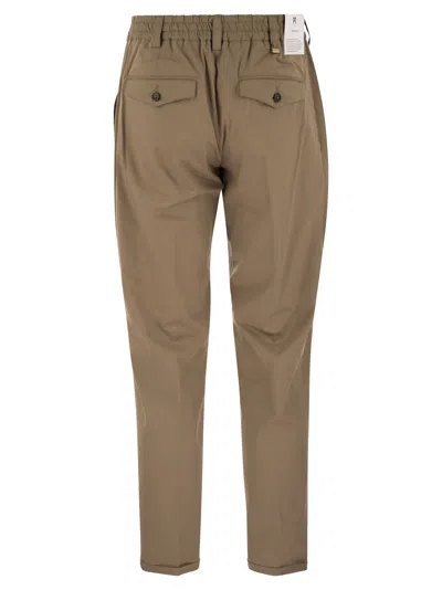 Pt Torino Master-fit Cotton-blend Trousers In Brown
