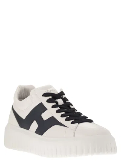 Hogan H-stripes - Leather Trainers With Side H In White/blue