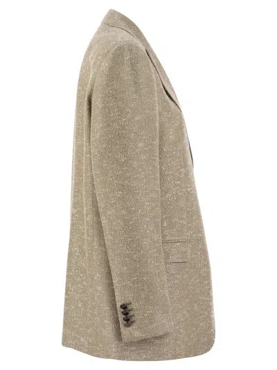 Tagliatore Beige Jacket With Pointed Lapels And Front Pockets In Beige