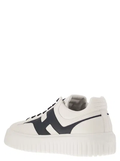 Hogan H-stripes - Leather Trainers With Side H In White/blue