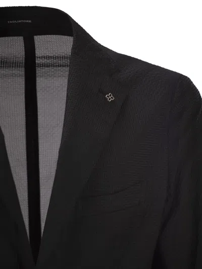 Tagliatore Lightweight Technical Fabric Jacket In Black