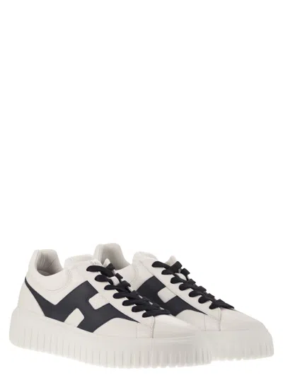 Hogan H-stripes - Leather Trainers With Side H In White/blue
