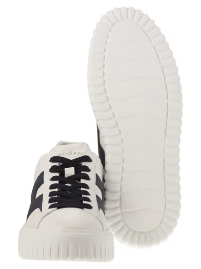 Hogan H-stripes - Leather Trainers With Side H In White/blue