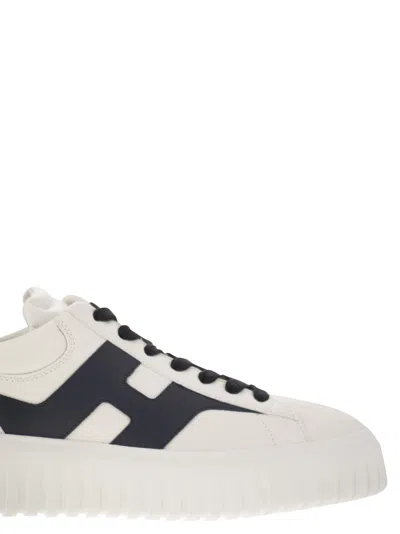 Hogan H-stripes - Leather Trainers With Side H In White/blue
