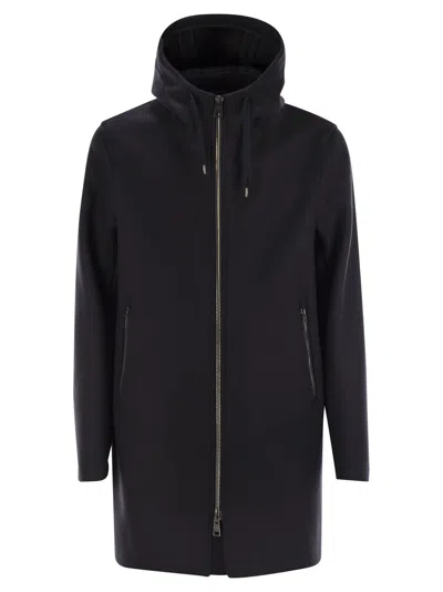 Herno Men Hooded Parka In Technical Fabric In Black