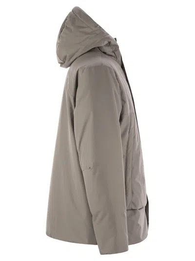 Herno Laminar 2 Layers Down Jacket With Hood In Grey