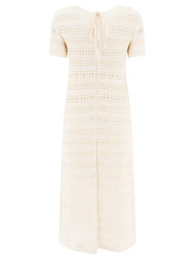Sandbeige Dresses White In White
