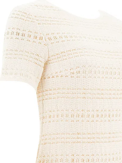 Sandbeige Dresses White In White