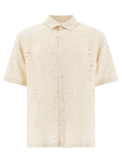 Nn07 Freddy Shirt Tailored Collar Short Sleeves Texture In Pink
