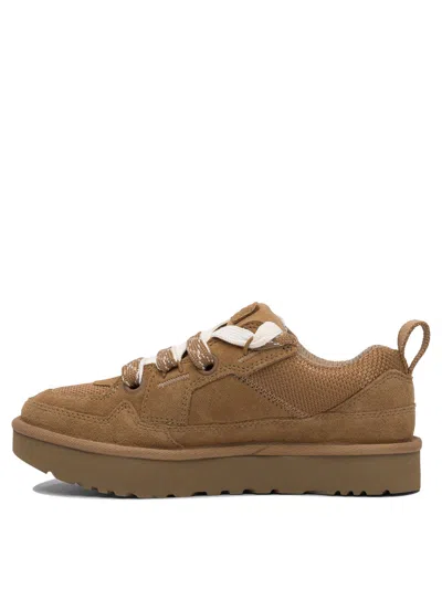 Ugg Suede And Mesh Sneakers With Trekking Laces In Brown