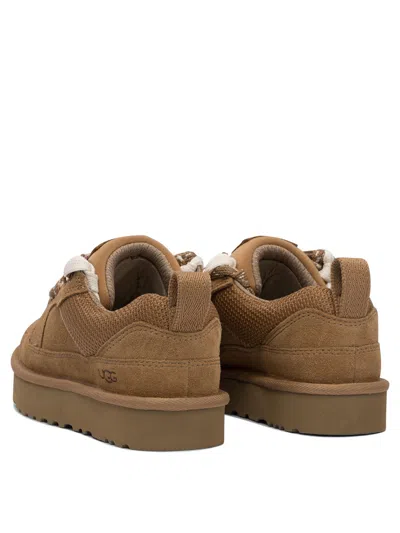 Ugg Suede And Mesh Sneakers With Trekking Laces In Brown