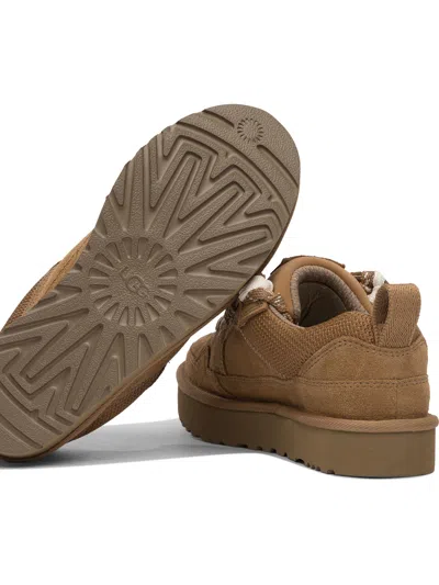 Ugg Suede And Mesh Sneakers With Trekking Laces In Brown