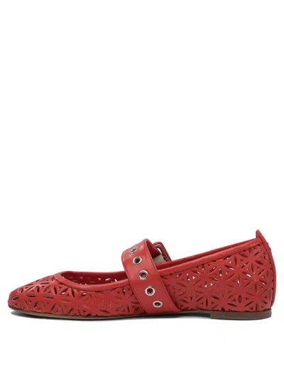 Halmanera Leather Ballet Flats In Red