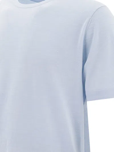 Vince Basic Round Neck Short Sleeve T-shirt In Blue