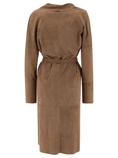 Salvatore Santoro Leather Coat In Beige