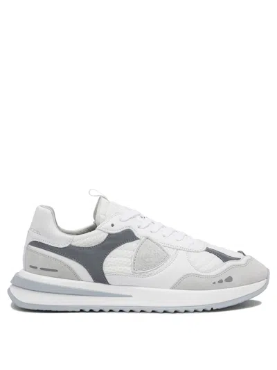 Philippe Model Paris Textured Fabric And Leather Sneakers In White