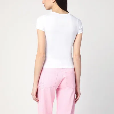 Marc Jacobs White T-shirt With Logo And Micro Crystals In White