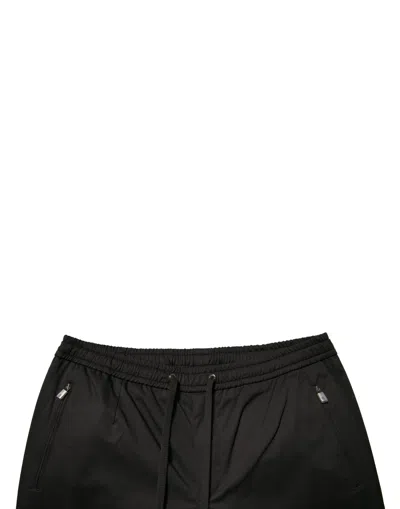 Dolce & Gabbana Black Cotton Stretch Jogger Sweatmen's Men's Pants In Black