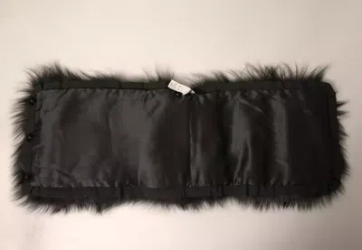 Dolce & Gabbana Fur Shoulder Collar Wrap Shawl Women's Scarf In Black