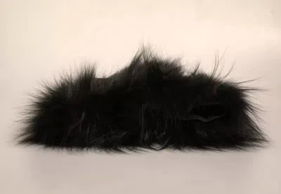 Dolce & Gabbana Fur Shoulder Collar Wrap Shawl Women's Scarf In Black