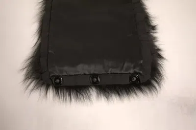Dolce & Gabbana Fur Shoulder Collar Wrap Shawl Women's Scarf In Black