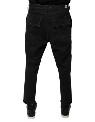 Dolce & Gabbana Black Houston Men Cropped Denim Jeans In Black