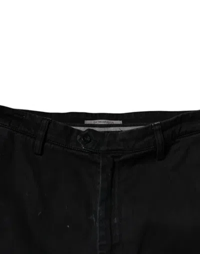 Dolce & Gabbana Black Houston Men Cropped Denim Jeans In Black