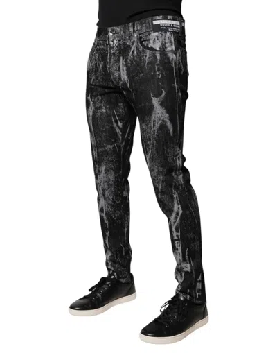 Pre-owned Dolce & Gabbana Multicolor Cotton Tie Dye Skinny Denim Men's Jeans ()