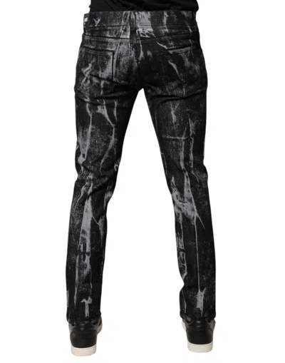 Pre-owned Dolce & Gabbana Multicolor Cotton Tie Dye Skinny Denim Men's Jeans ()