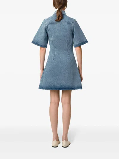 Ami Alexandre Mattiussi Mini Dress Ami De Coeur In Denim In Blue