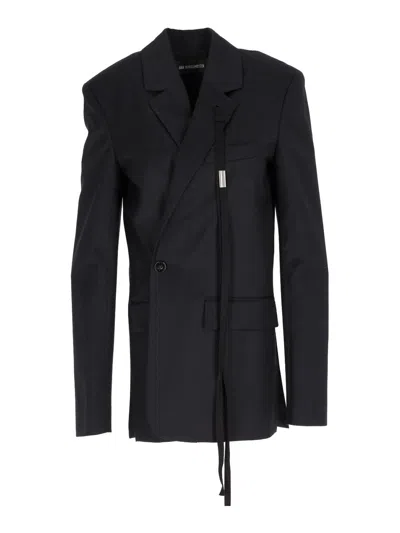Ann Demeulemeester Tailored Jacket Wool Twil In Black